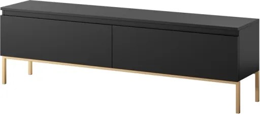 Mobile TV Da Terra 150 Cm 2 Ante Nero Piedini Oro Lume