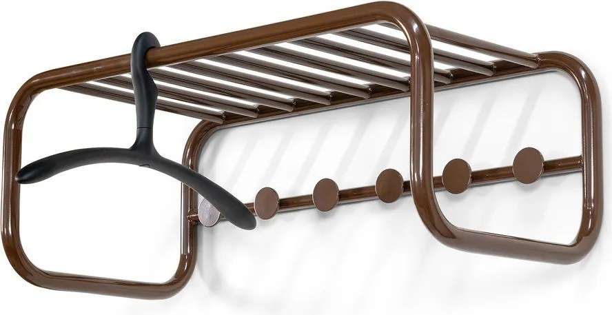 Attaccapanni da parete marrone scuro in metallo con scaffale 72 cm Retro – Spinder Design