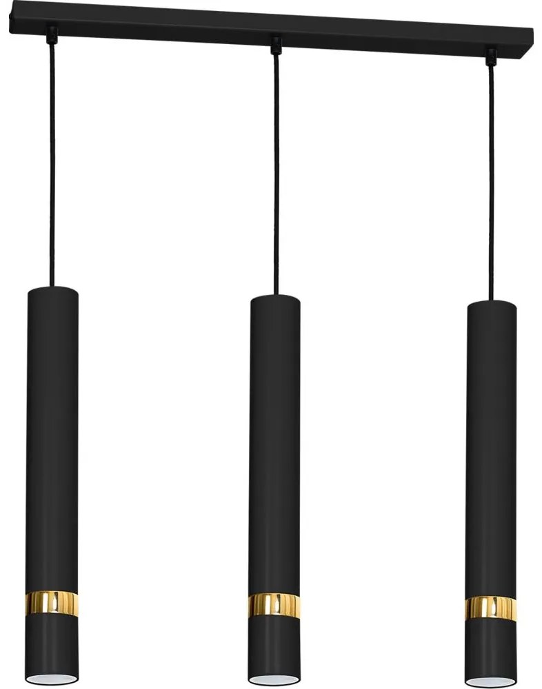 Lampadario a sospensione con cavo JOKER 3xGU10/25W/230V nero/oro