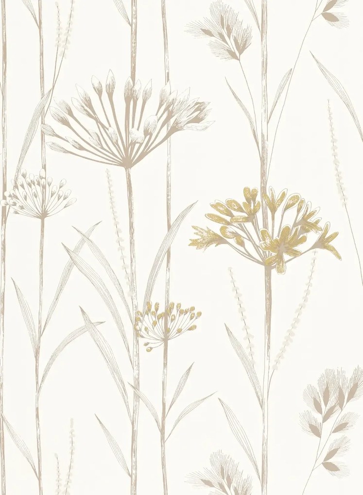Harlequin Carta da parati Gardinum - Ivory/ Gold