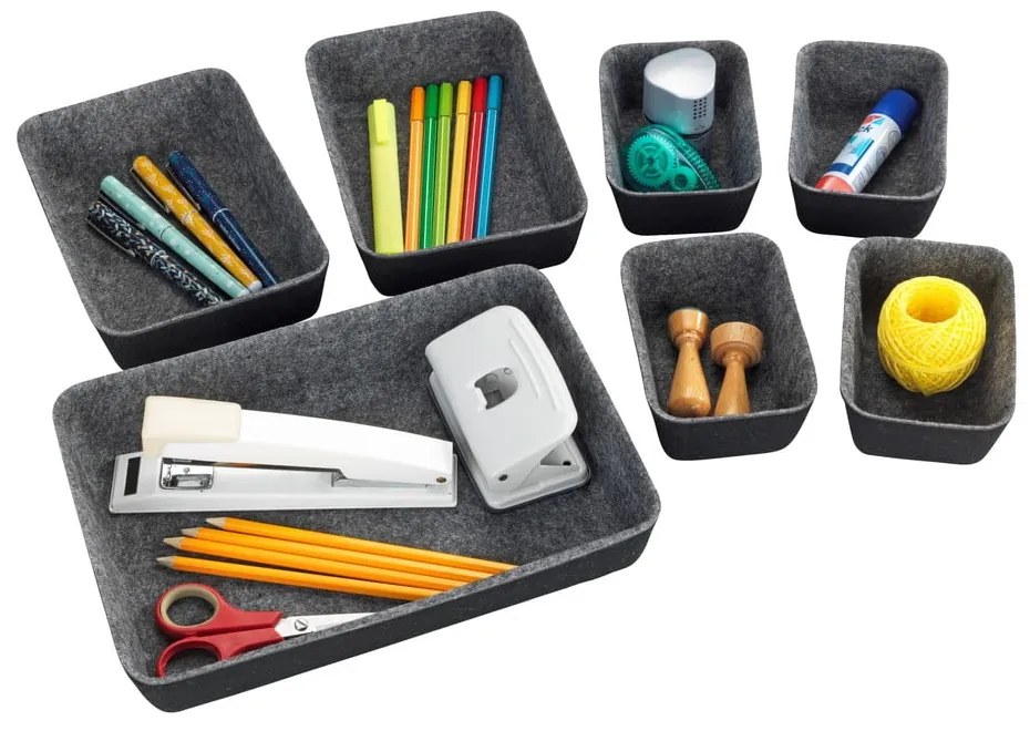 Set di 7 organizer grigi - Wenko
