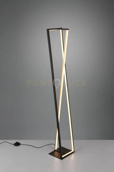 Edge piantana led 26w 2950lm, 2300+3000+4000k rettangolare nero e o...