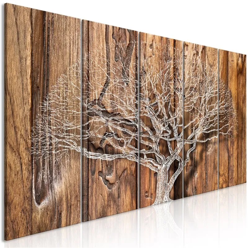 Quadro Tree Chronicle (5 Parts) Narrow  Colore Marrone, Dimensioni e Misure 200x80