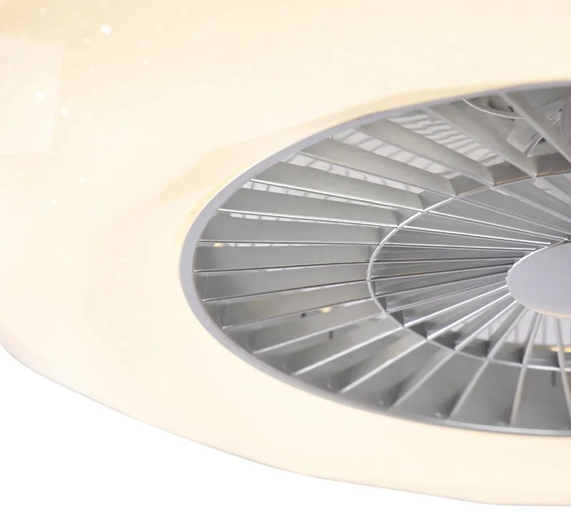 Ventilatore da soffitto argento con LED effetto stella dimmerabile - Clima