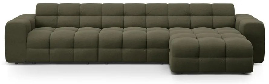 Divano angolare verde (con penisola a destra/con chaise lounge) Kendal – Micadoni