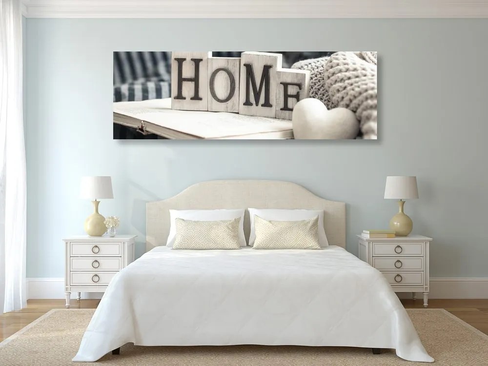 Stampa su tela – Con scritta Home e natura morta