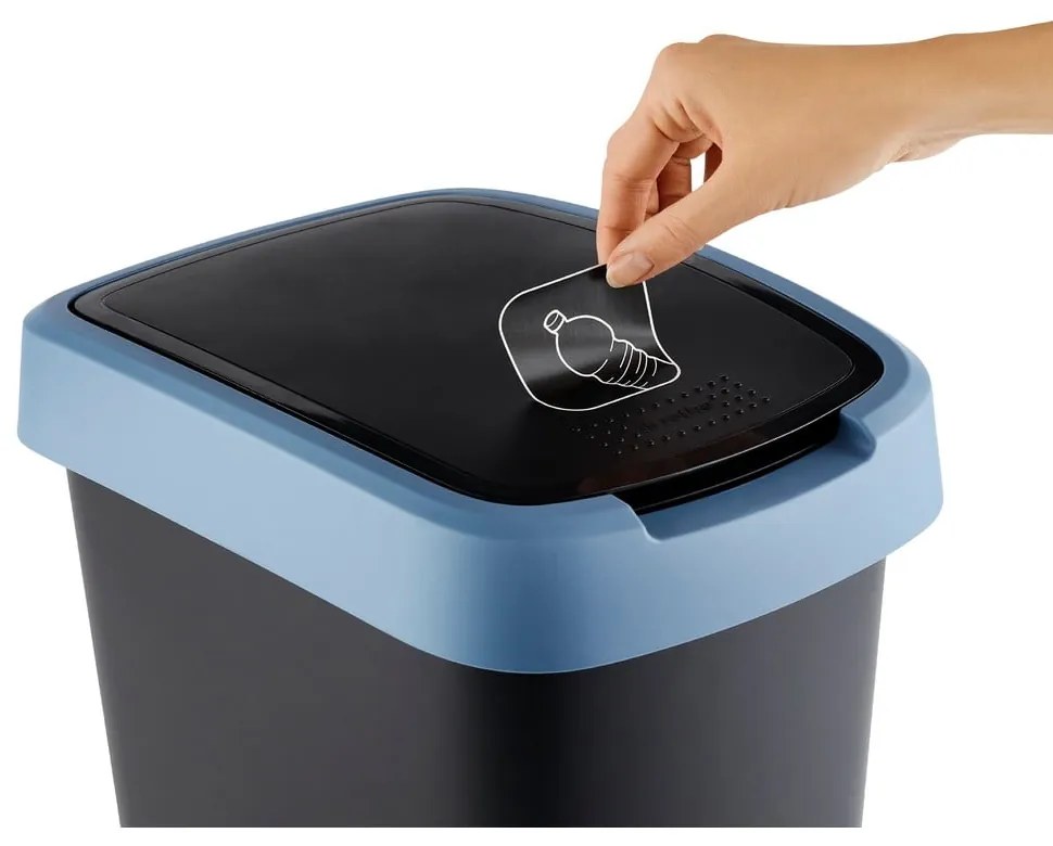 Bidone per rifiuti in plastica riciclata 50 L Twist - Rotho
