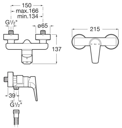 Roca A5A2190C00 - Miscelatore doccia ATLAS cromo lucido