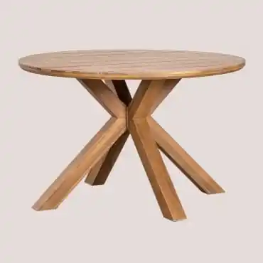 Tavolo da Pranzo Rotondo Pieghevole in Legno di Teak (Ø100 cm) Pira - SKLUM