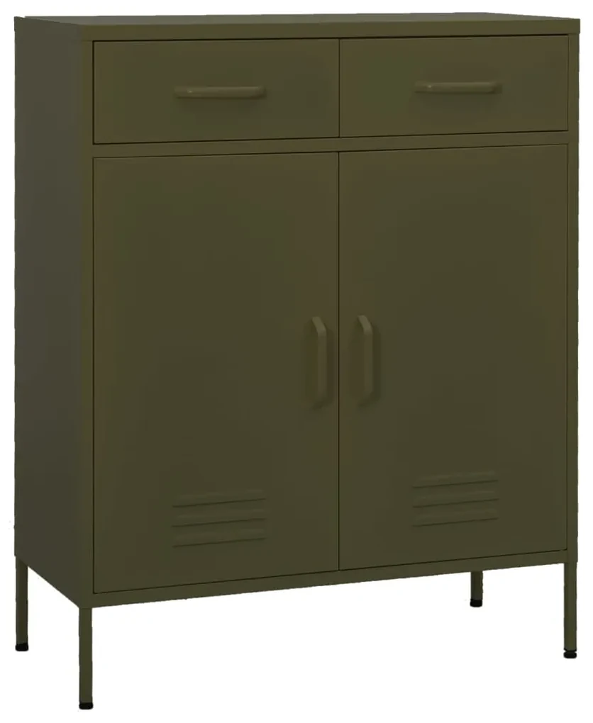Armadietto verde oliva 80x35x101,5 cm in acciaio