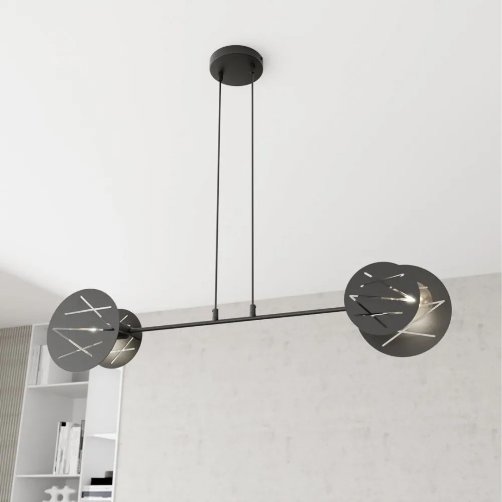 Lampada a sospensione in acciaio XOTIC 2 nero 2xE27 Colore del corpo Nero