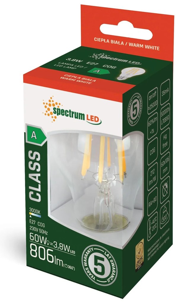 Bulbo LED GLS COG E-27 3,8W WOJ+14639
