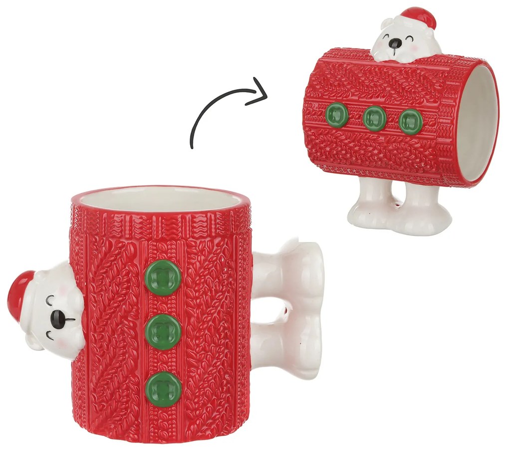 Tazza natalizia orso polare 400 ml in ceramica