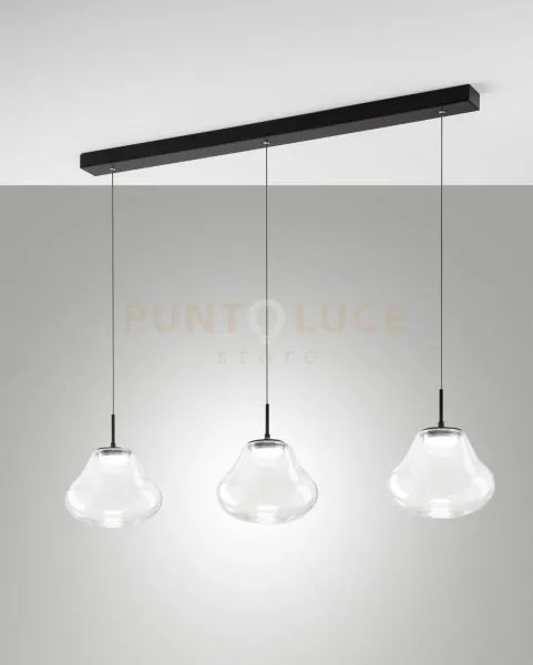 Deva sospensione trasparente 3 luci lineare a led cct 2700k - 3000...
