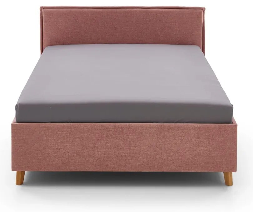Letto da bambini rosa imbottito con contenitore con rete inclusa 140x200 cm Fun – Meise Möbel