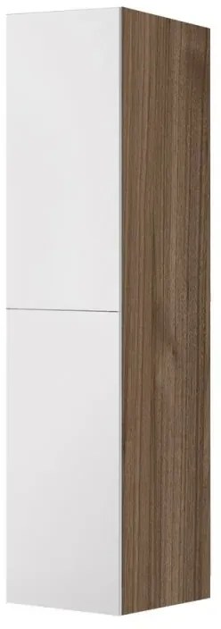 Colonna per lavanderia H 180 cm effetto legno e ante in bianco Wanda