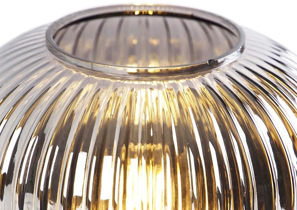 Lampada da tavolo intelligente nera con vetro fumé incl. Wifi A60 - Karel