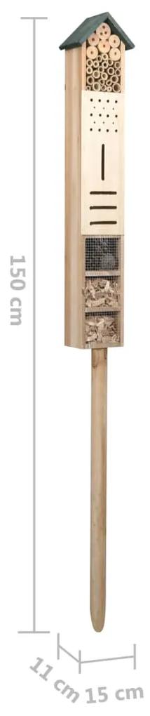 Casetta per Insetti 15x11x150 cm in Legno di Abete