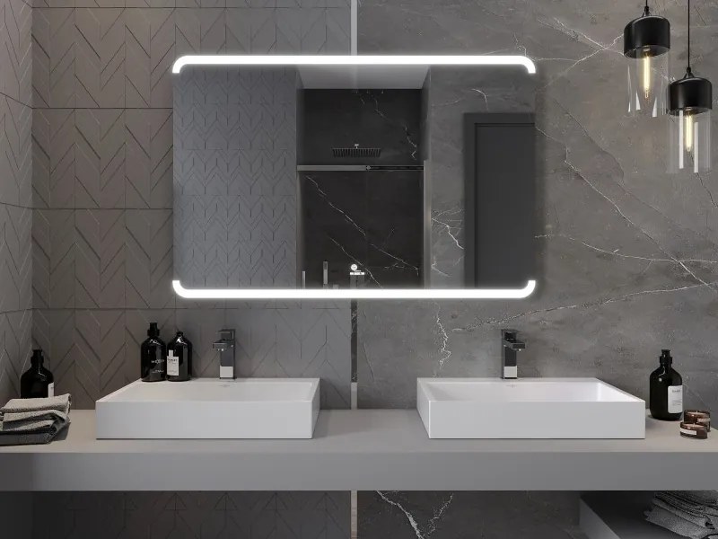 Mexen Nida specchio da bagno retroilluminato 120 x 80 cm, LED 6000K, antiappannamento - 9806-120-080-611-00