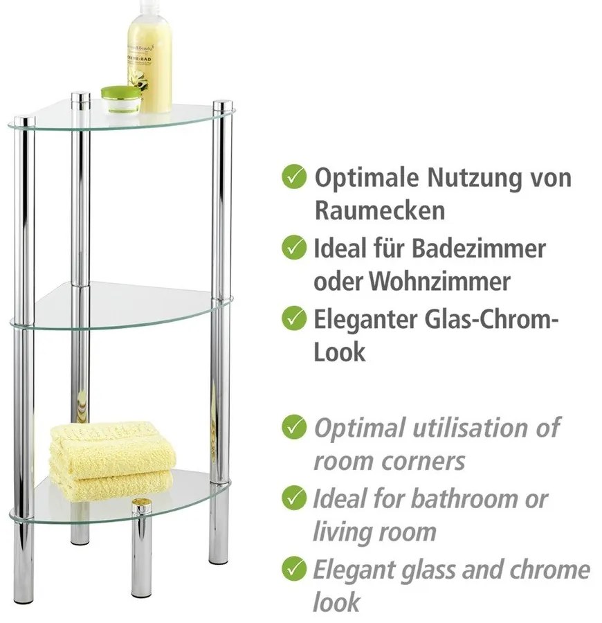 Scaffale ad angolo con 3 scomparti Angolo Yago - Wenko