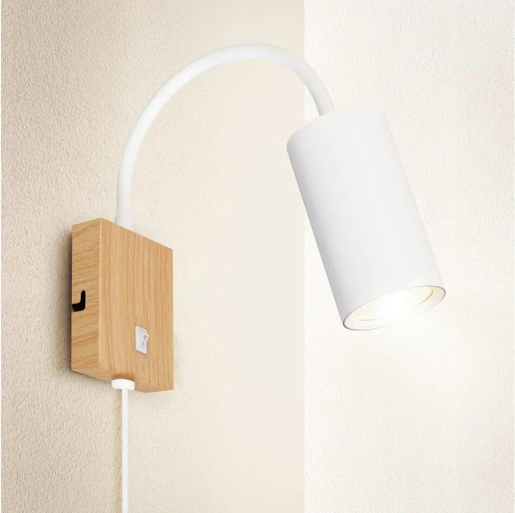 Brilagi - Lampada da parete flessibile SELE 1xGU10/30W/230V bianco/decor rovere