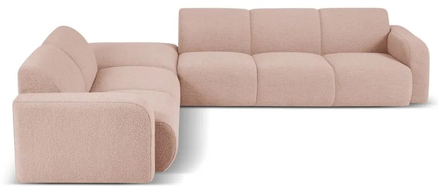 Divano angolare rosa in tessuto bouclé (angolo sinistro) Molino - Micadoni Home