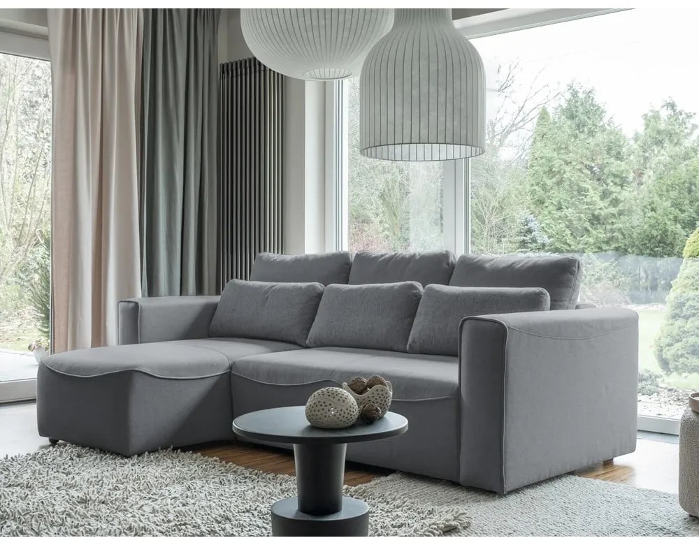 Divano letto angolare grigio (variabile) Homely Tommy - Miuform