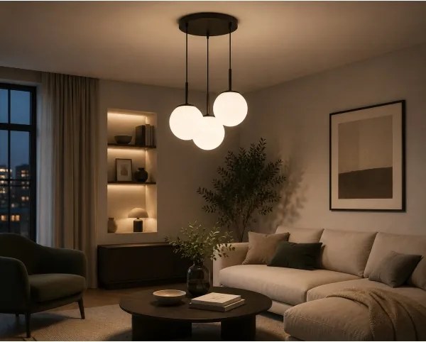BRILAGI - Lampadario su cavo MILO 3xE27/60W/230V nero