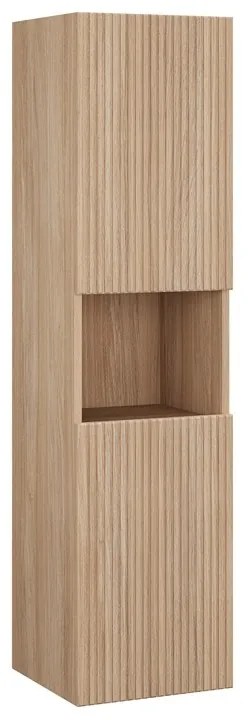 Kamalu - Colonna bagno cannettata rovere chiaro 130 cm | LAC-IRIDE