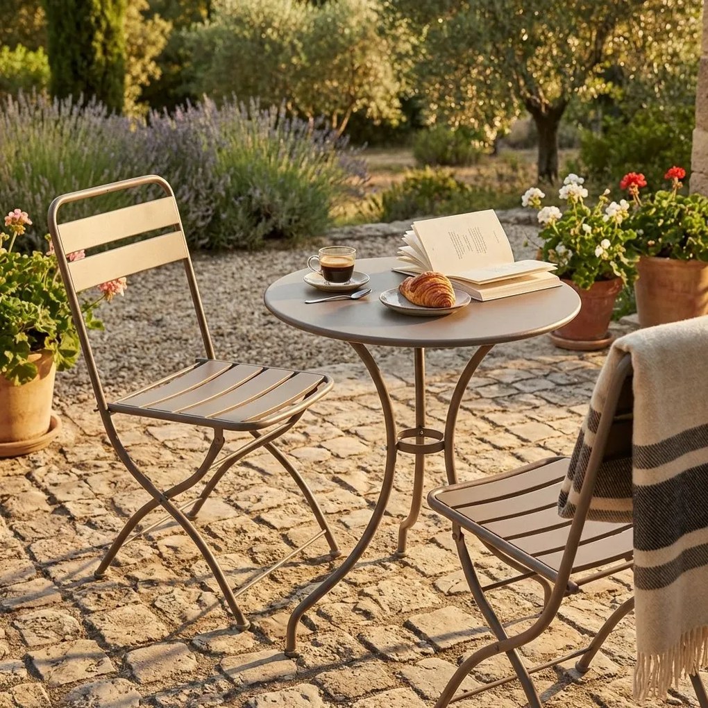 ROMANUS - sedia da giardino pieghevole salvaspazio in ferro