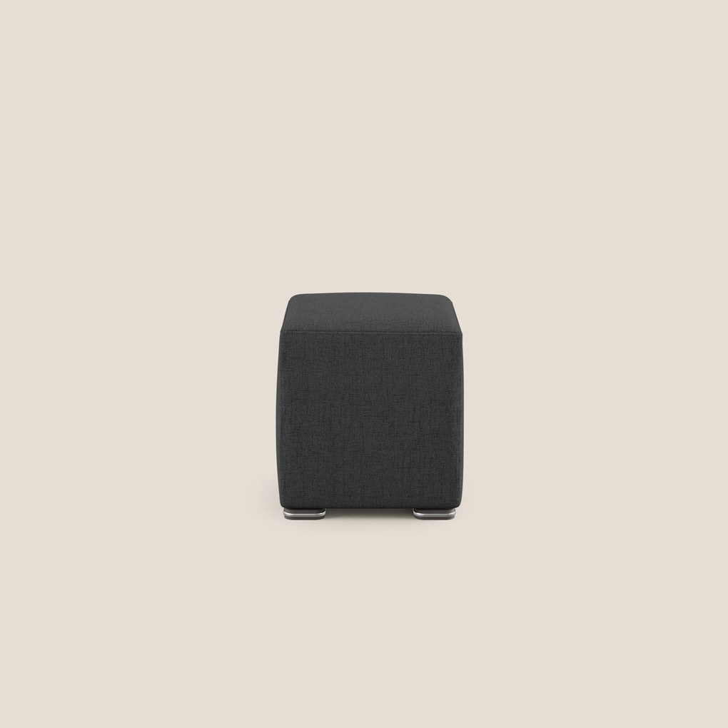 Cube pouf in tessuto morbido impermeabile T03 antracite