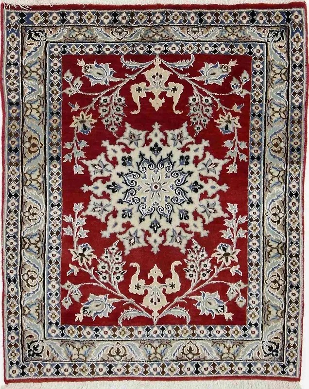 Nain Tappeto persiano 70x90 Rosso (Iran) Annodato A Mano