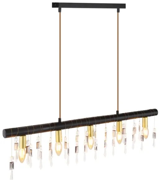 Globo 15532-5HB - Lampada a sospensione su cavo KIRA 5xE14/40W/230V nera