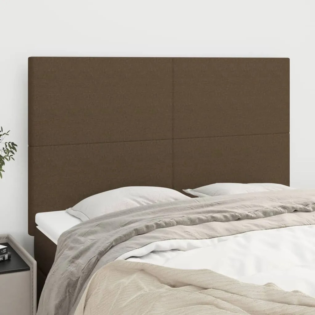 Testiere 4 Pz Marrone Scuro 72x5x78/88 Cm İn Tessuto /