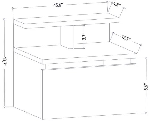 Comodino ALICE 39,8x35 cm bianco