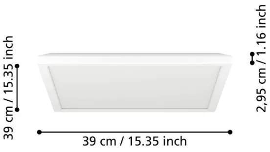 Eglo 901461 - Lampada LED dimmerabile da esterno ROVITO-R 17,6W/230V 39x39 cm IP44 bianco + +TC