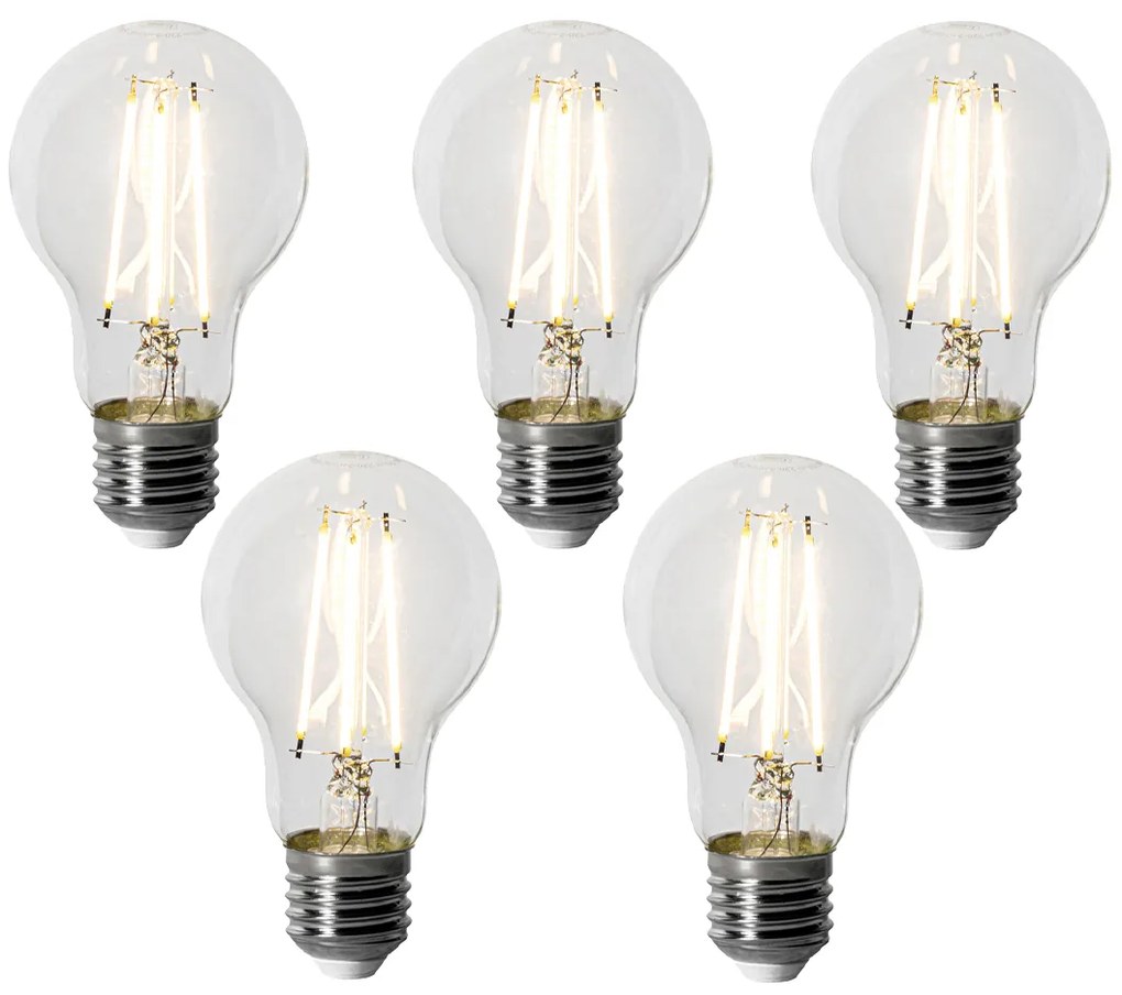 Set di 5 E27 dimbare LED lamp A60 6W 500 lm 3000K