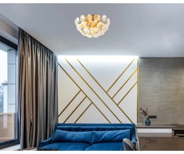 Globo 16047D - Plafoniera VIRINA 10xG9/7W/230V oro diametro 39 cm