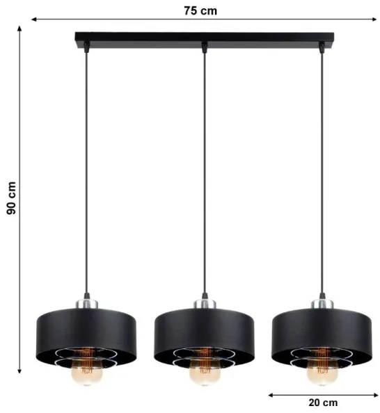 Lampadario a sospensione con filo VEST 3xE27/60W/230V