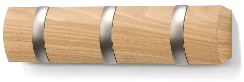 Appendiabiti da parete in legno di pioppo in colore naturale Flip - Umbra