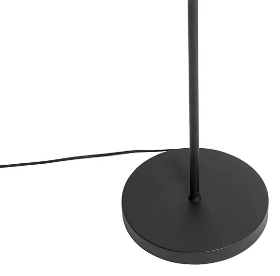 Lampada da terra di design nera con oro 2 luci - Stijn