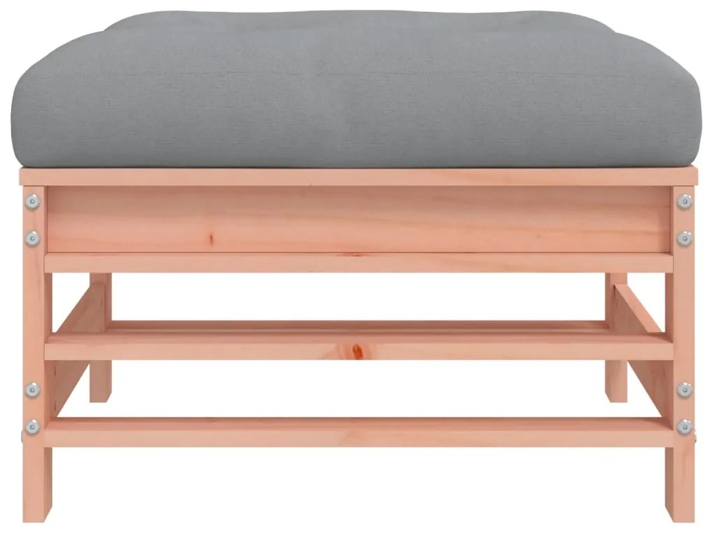 Poggiapiedi da giardino con cuscino legno massello di douglas
