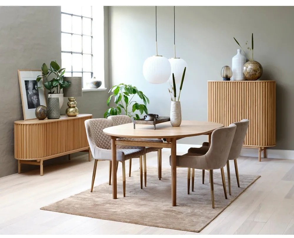 Cassettiera bassa in rovere naturale 160x73 cm Carno - Unique Furniture