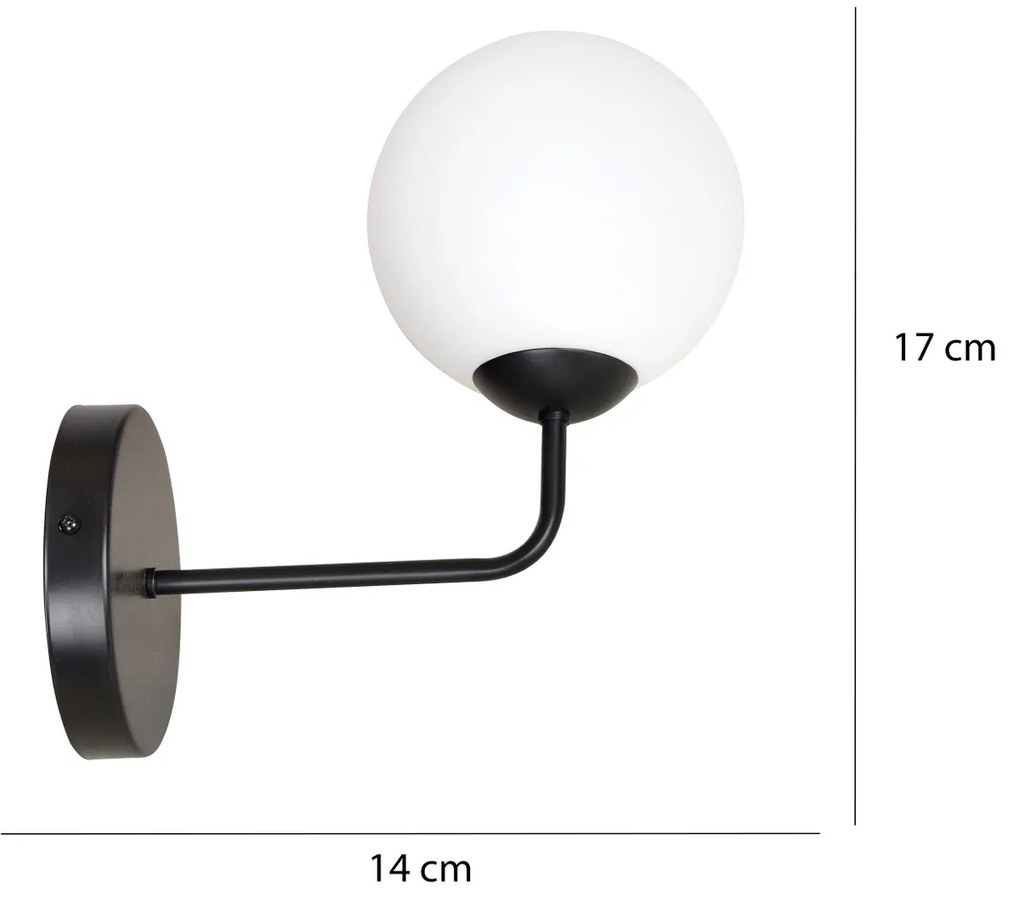 Applique Moderna 1 Luce Pregos In Acciaio Bianco E Vetro A Sfera Bianco