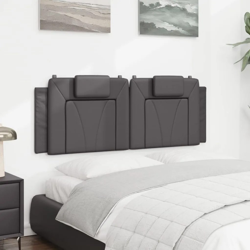 Cuscino testiera grigio 120 cm in similpelle