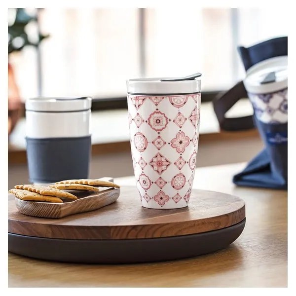 Tazza da viaggio in porcellana rossa e bianca Villeroy &amp; Boch , 350 ml Like To Go - like | Villeroy &amp; Boch