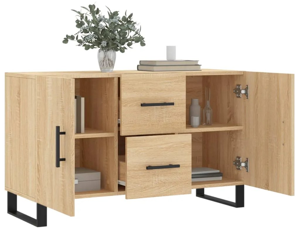 Credenza Rovere Sonoma 100x36x60 cm in Legno Multistrato