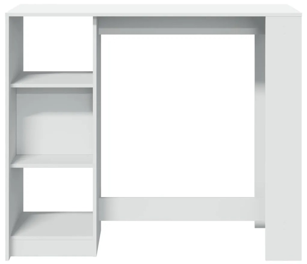 Tavolo bar con ripiano bianco 124x46x103,5 cm in truciolato