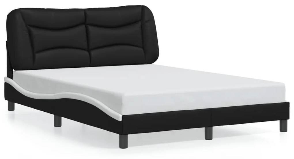 Giroletto Con Luce Led Nero E Bianco 140x200 Cm İn Similpelle /
