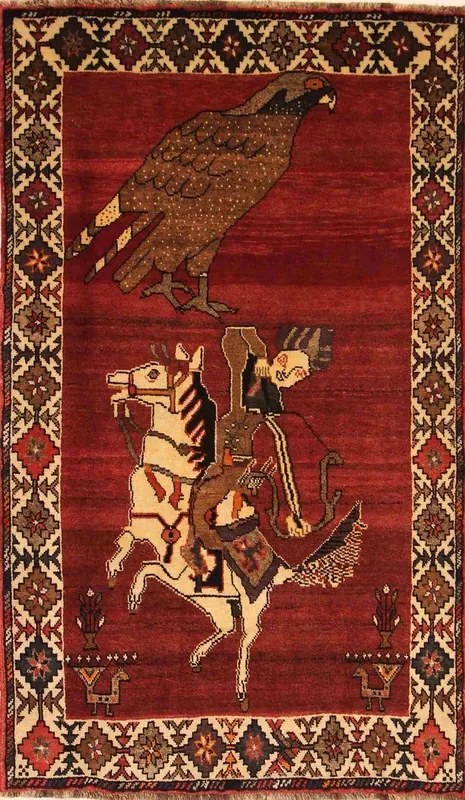 Gashghai Tappeto 170x100 Rosso (Iran) Annodato A Mano
